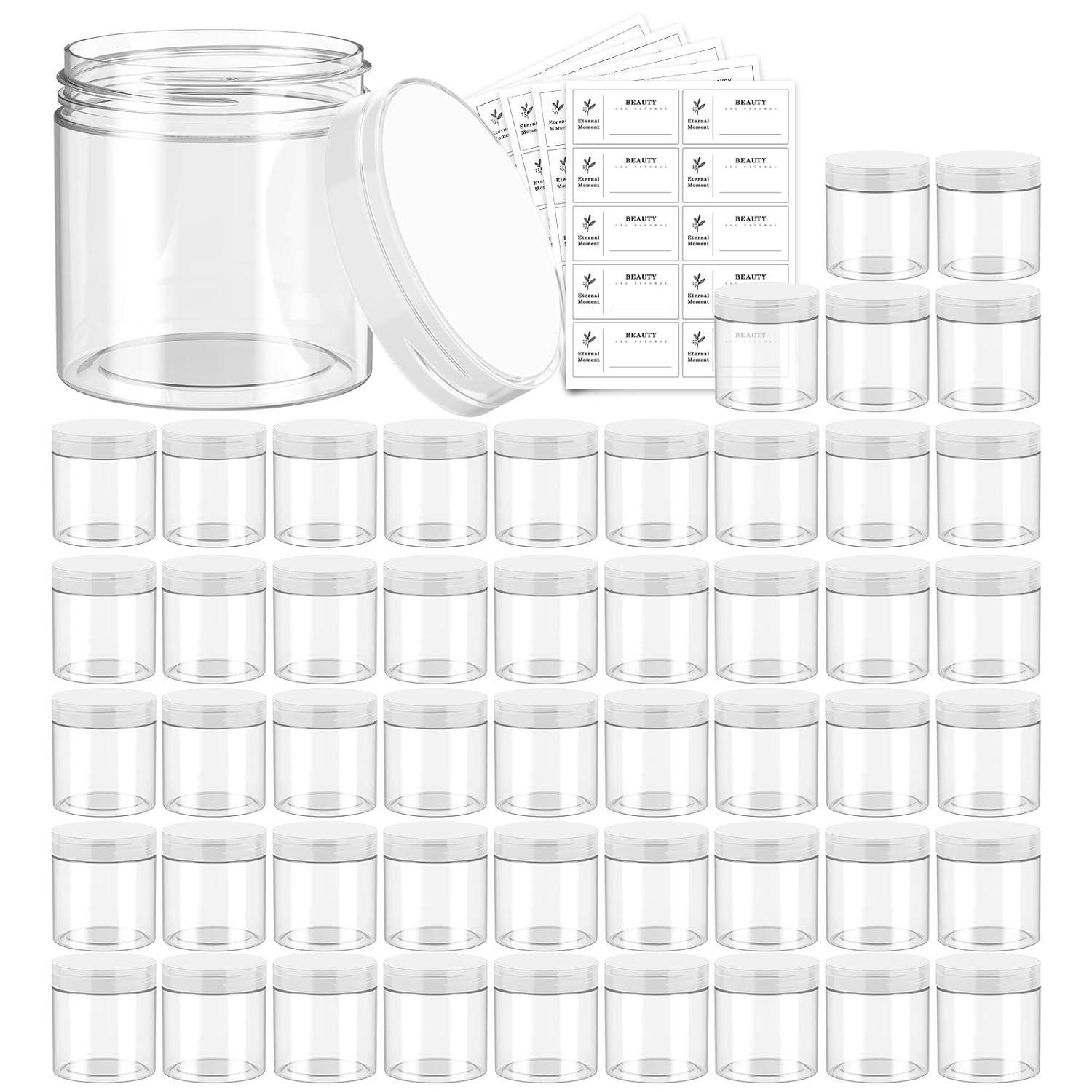 4 OZ Plastic Jars Round Clear Cosmetic Container