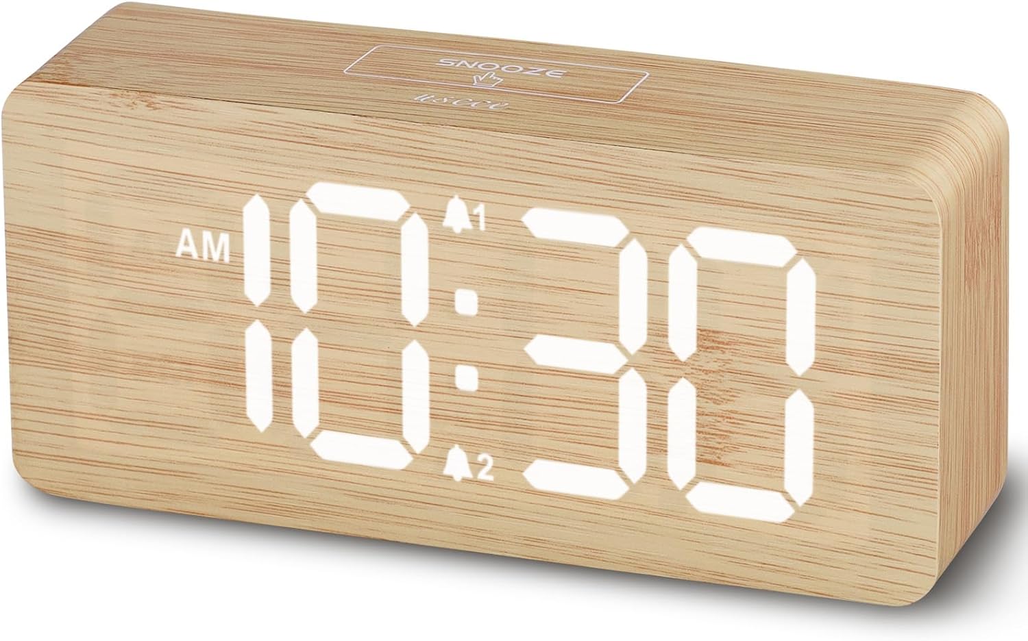 Uscce Wooden Digital Alarm Clocks for Bedrooms