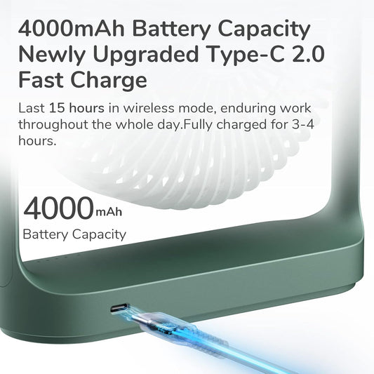 JISULIFE Desk Fan Small Portable Battery Operated