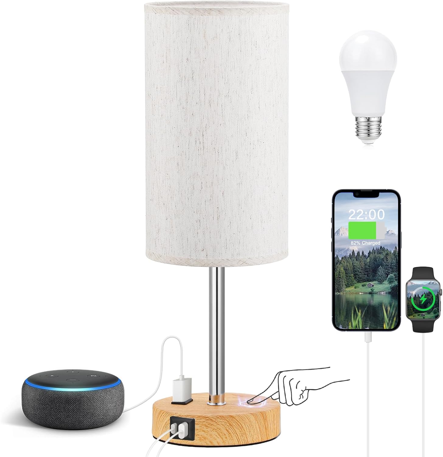 Bedside Touch Lamp 3-Way Dimmable