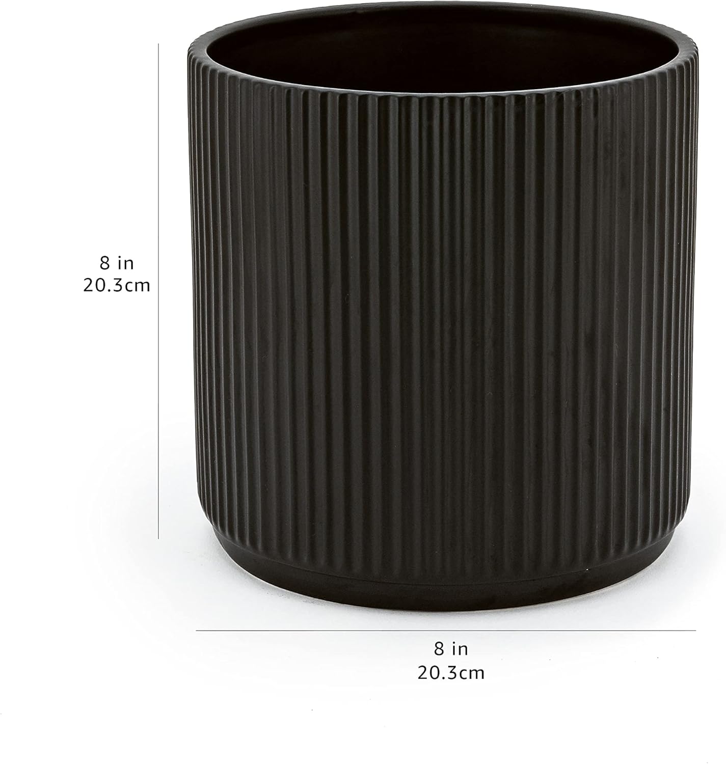 Fluted Round Ceramic Planter