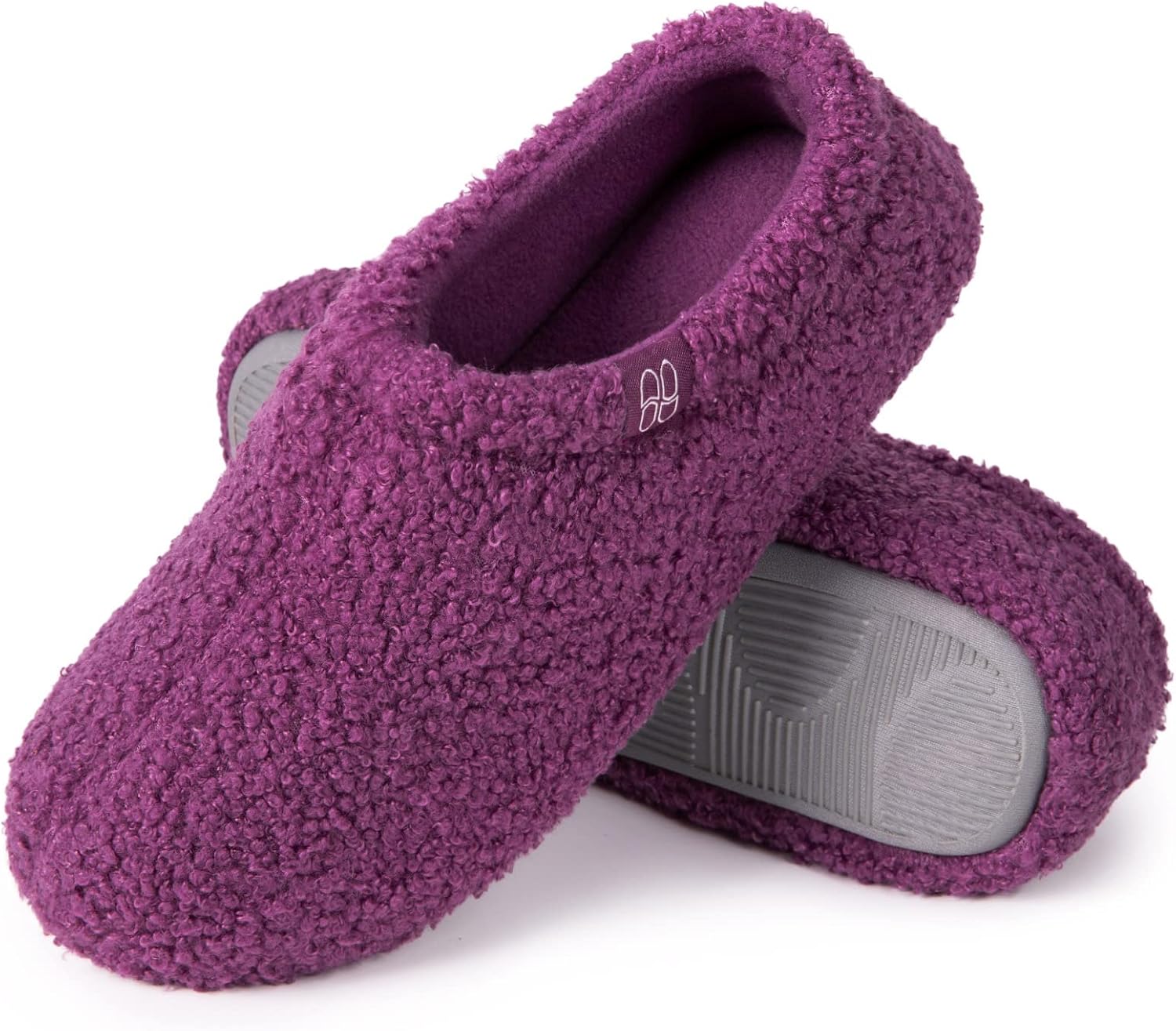 HomeTop Women's Fuzzy Curly Fur Foam Slippers