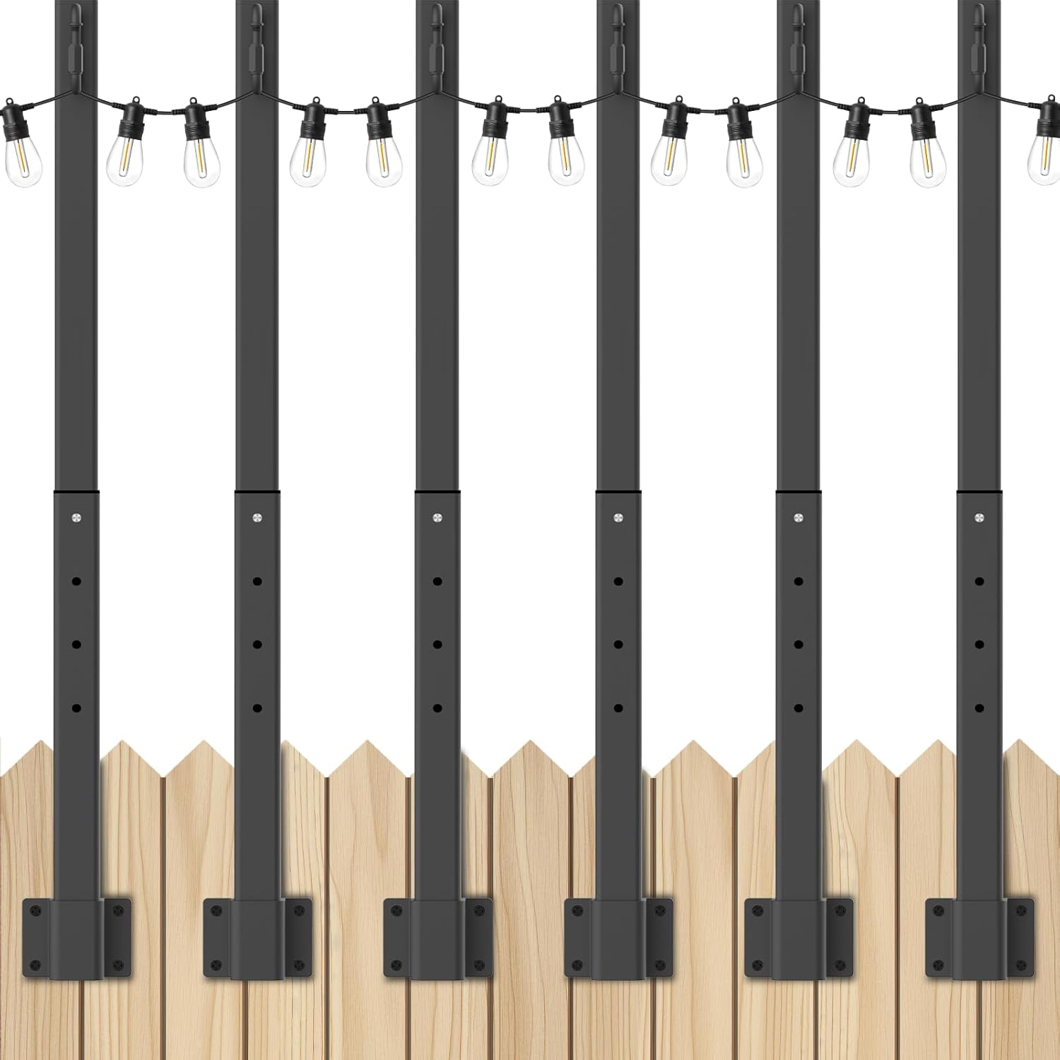 String Light Poles Outdoor String Light Pole with Hooks