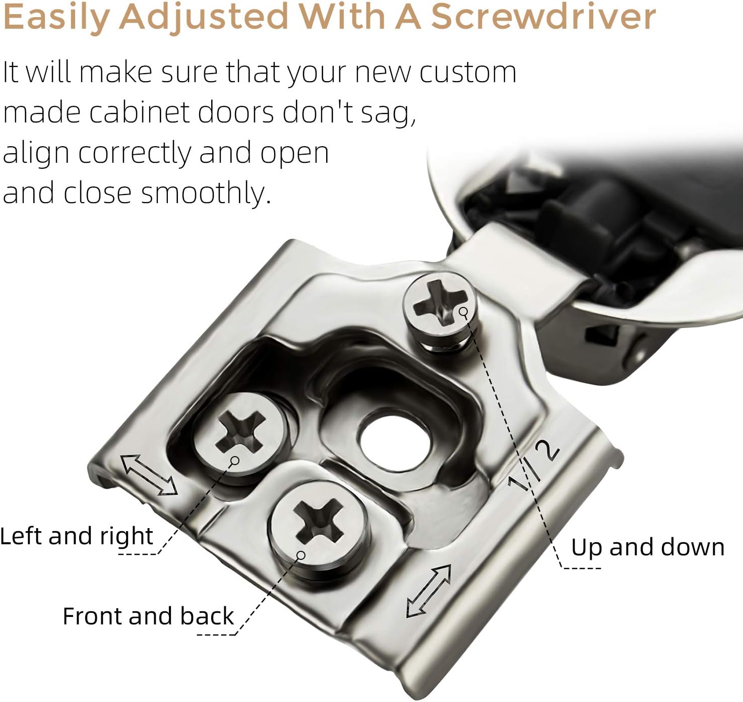 Ravinte Overlay Soft Close Hinges for Kitchen Cabinets