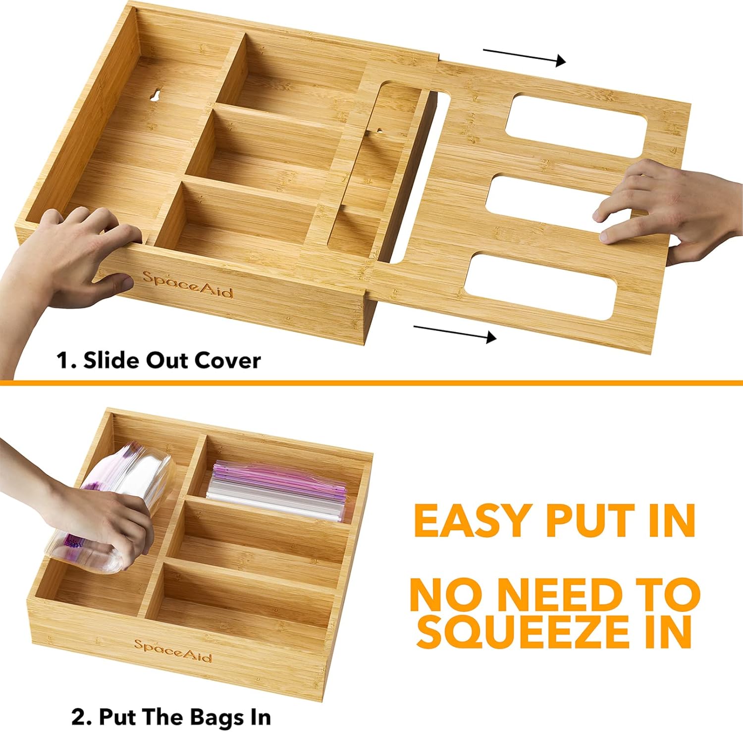 SpaceAid Bag Storage Organizer for Kitchen Drawer