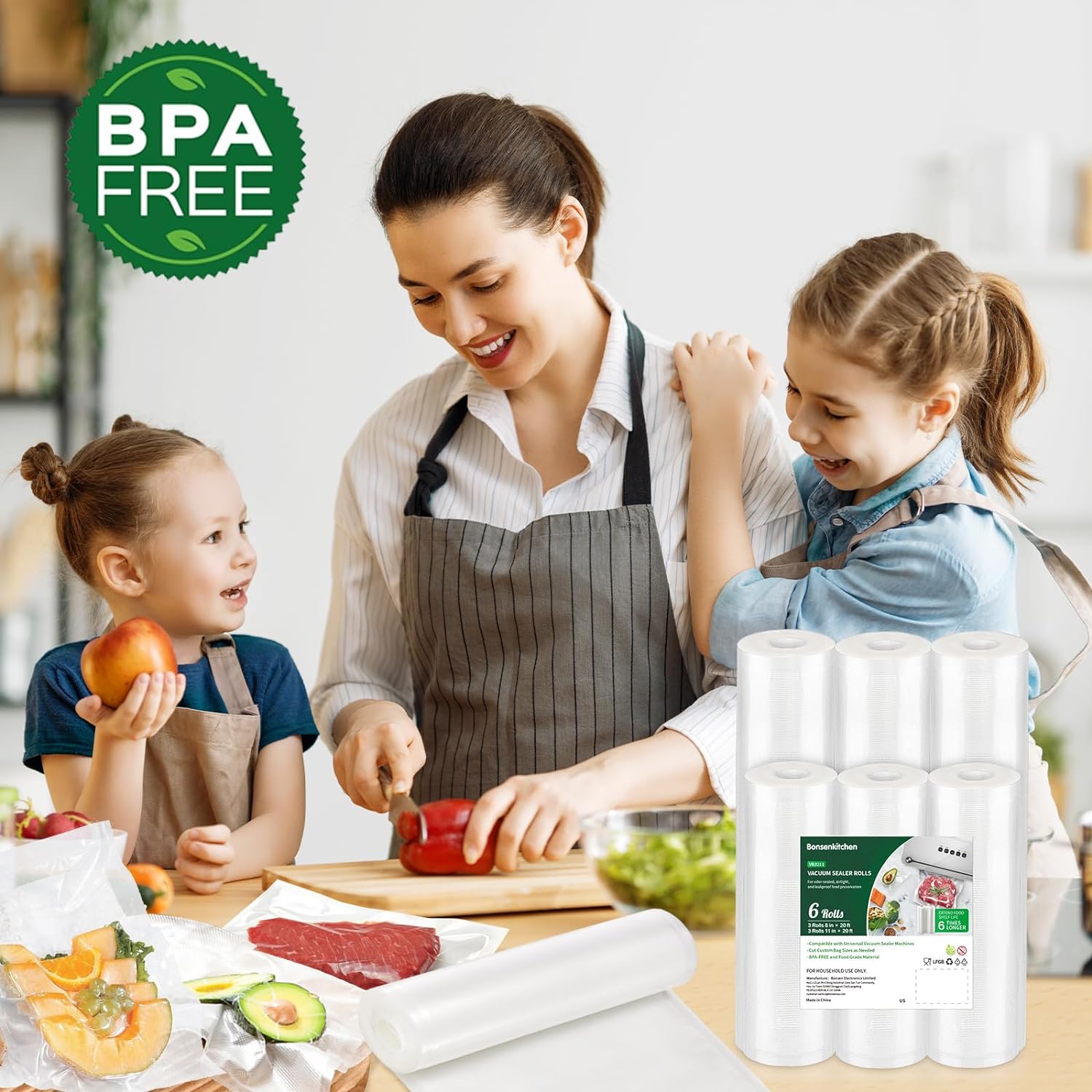 Bonsenkitchen Vacuum Sealer Bags Food Storage Rolls