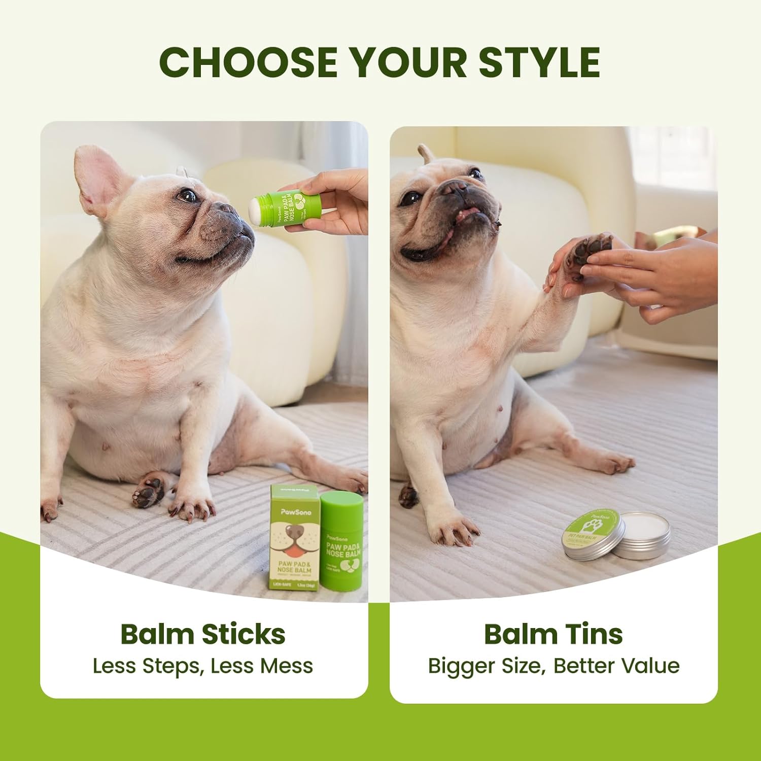 Lick-Safe Dog Paw & Nose Balm Stick with Coconut Oil