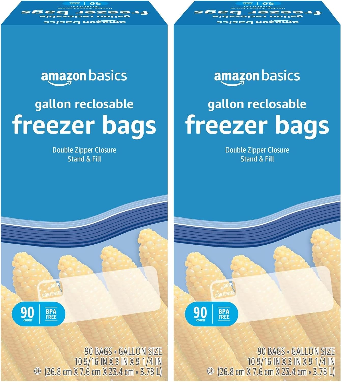 Amazon Basics Reclosable Freezer Quart Bags