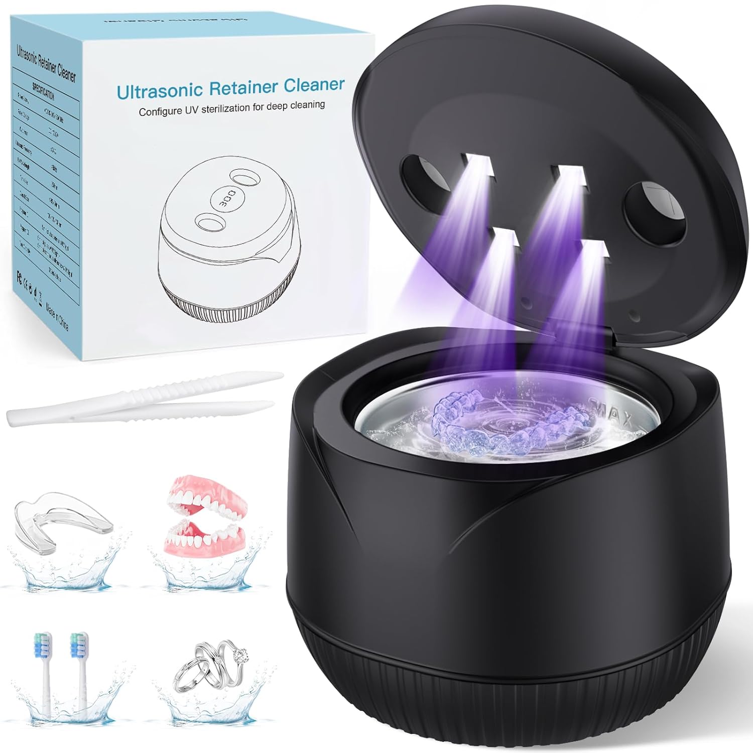 Ultrasonic Retainer Cleaner Machine Dental Cleaning Pod