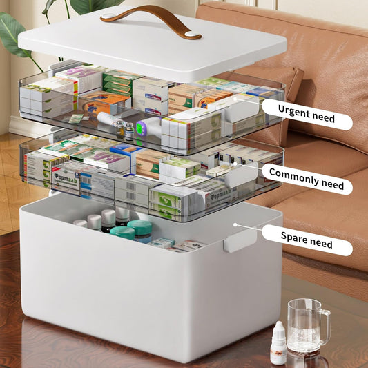 CTIME 3-Tier Medicine Organizer Portable Medicine