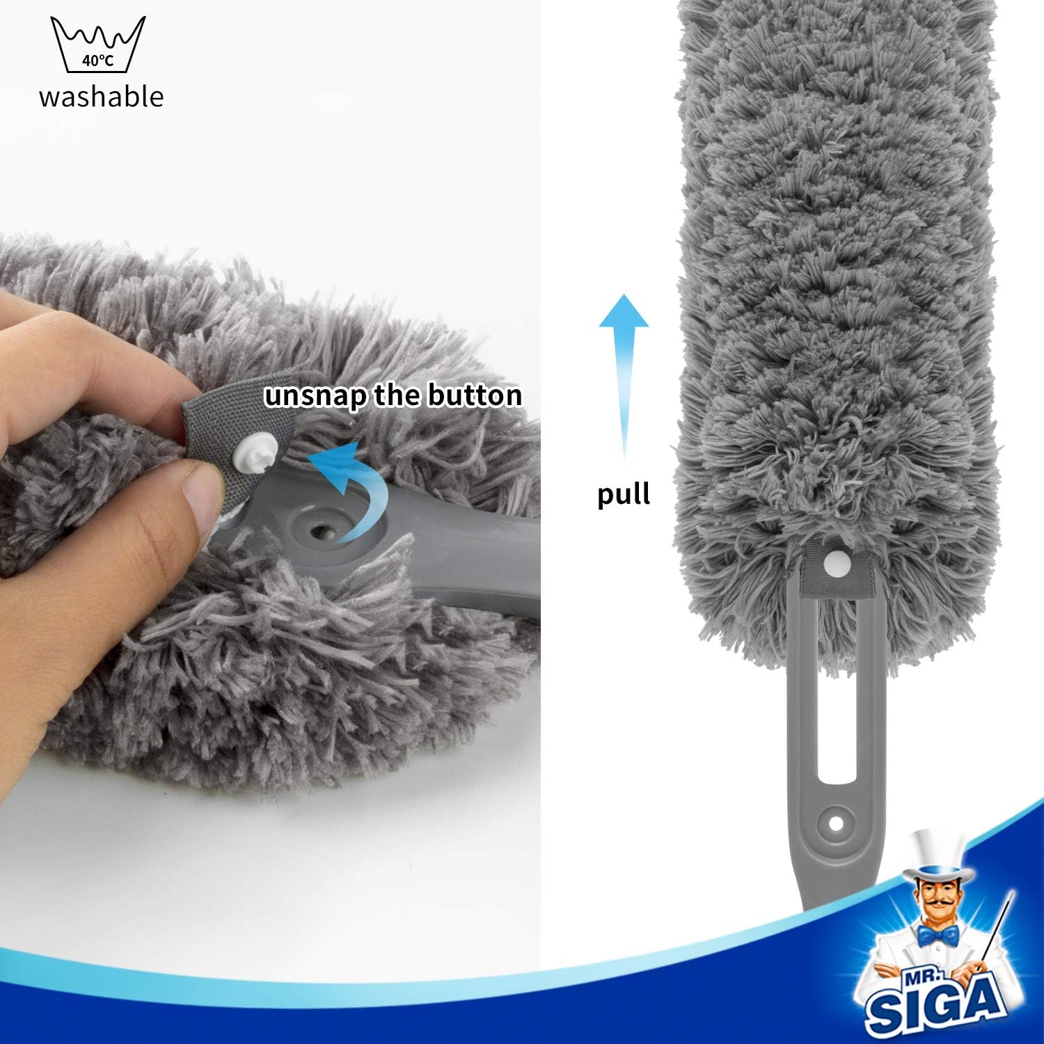 MR.SIGA Washable Microfiber Cleaning Duster