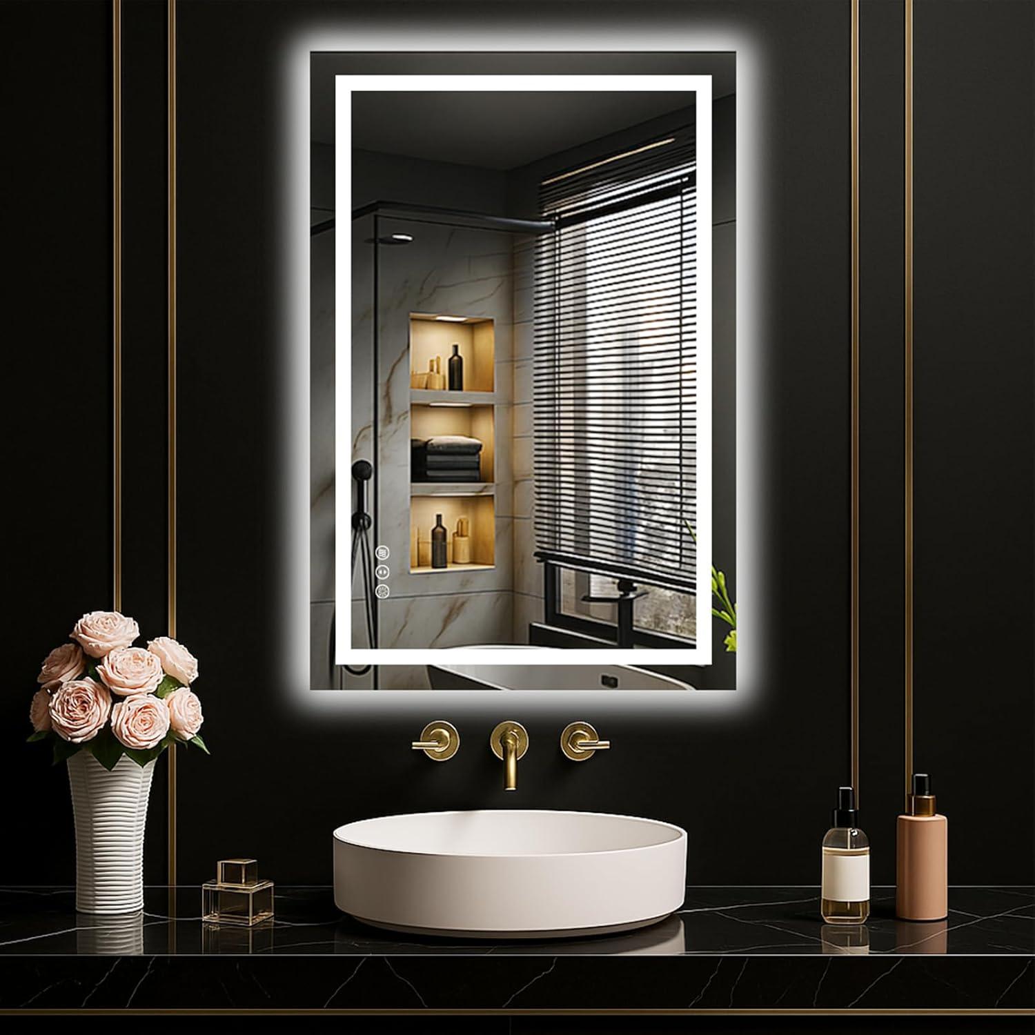 LOAAO 24X32 LED Bathroom Mirror with Lights