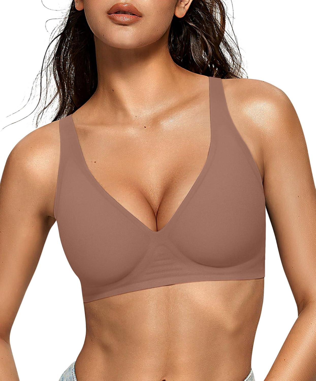 OEAK Women’s Deep V Wireless Bra