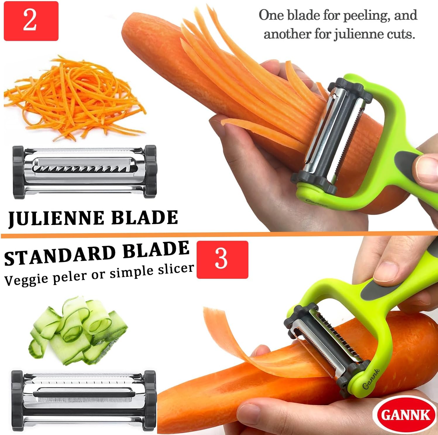 GANNK Potato Apple Vegetable Peelers for Kitchen