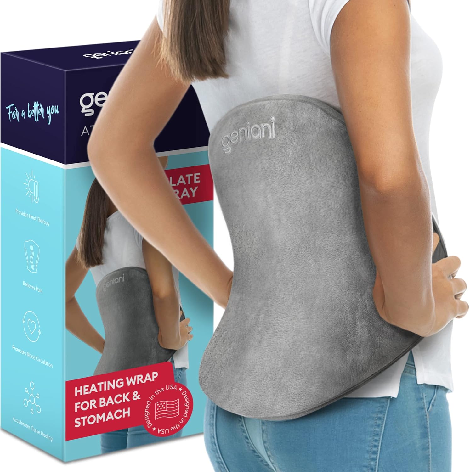 GENIANI Electric Throw XL Electric Heating Pad for Back Pain