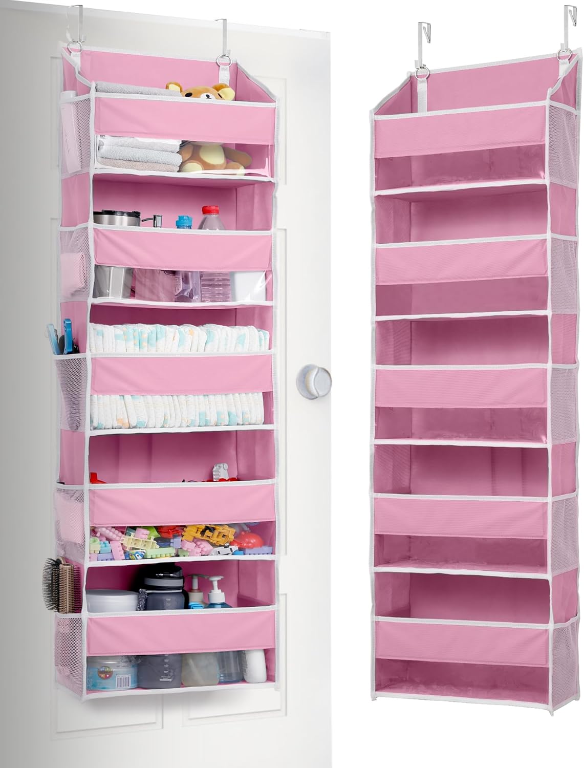 Door Organizer with 5 Large Pockets 10 Mesh Side Pockets