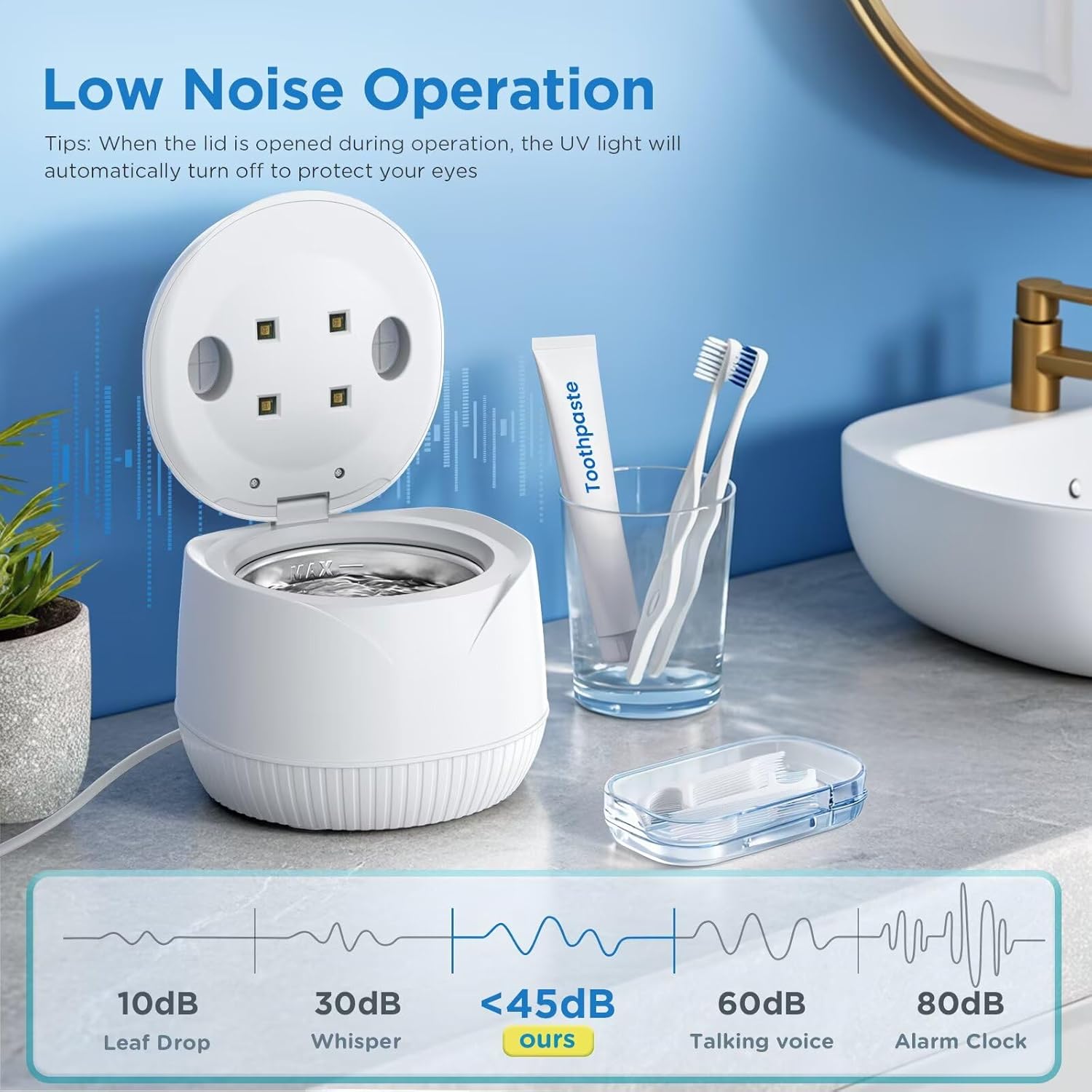 Ultrasonic Retainer Cleaner Machine Dental Cleaning Pod
