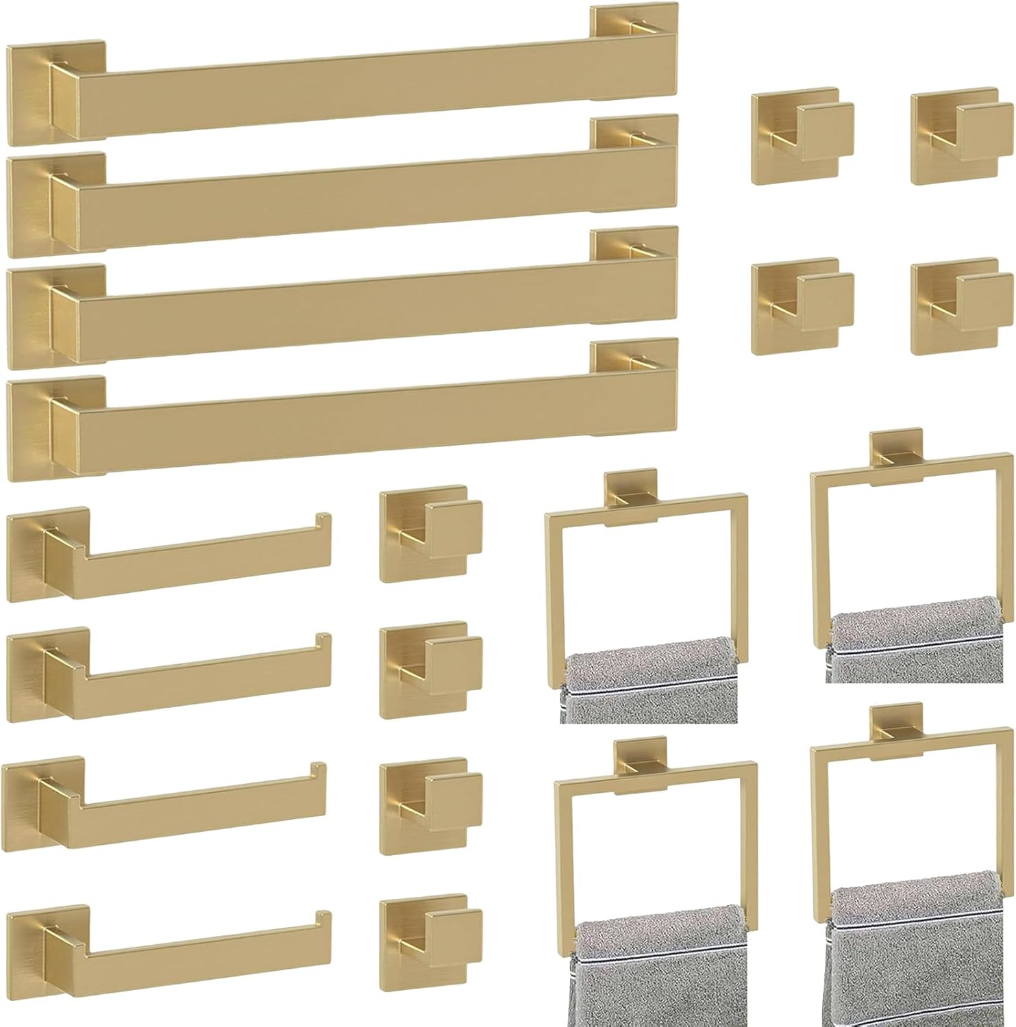 5-Pieces Matte Black Bathroom Hardware Accessories Set