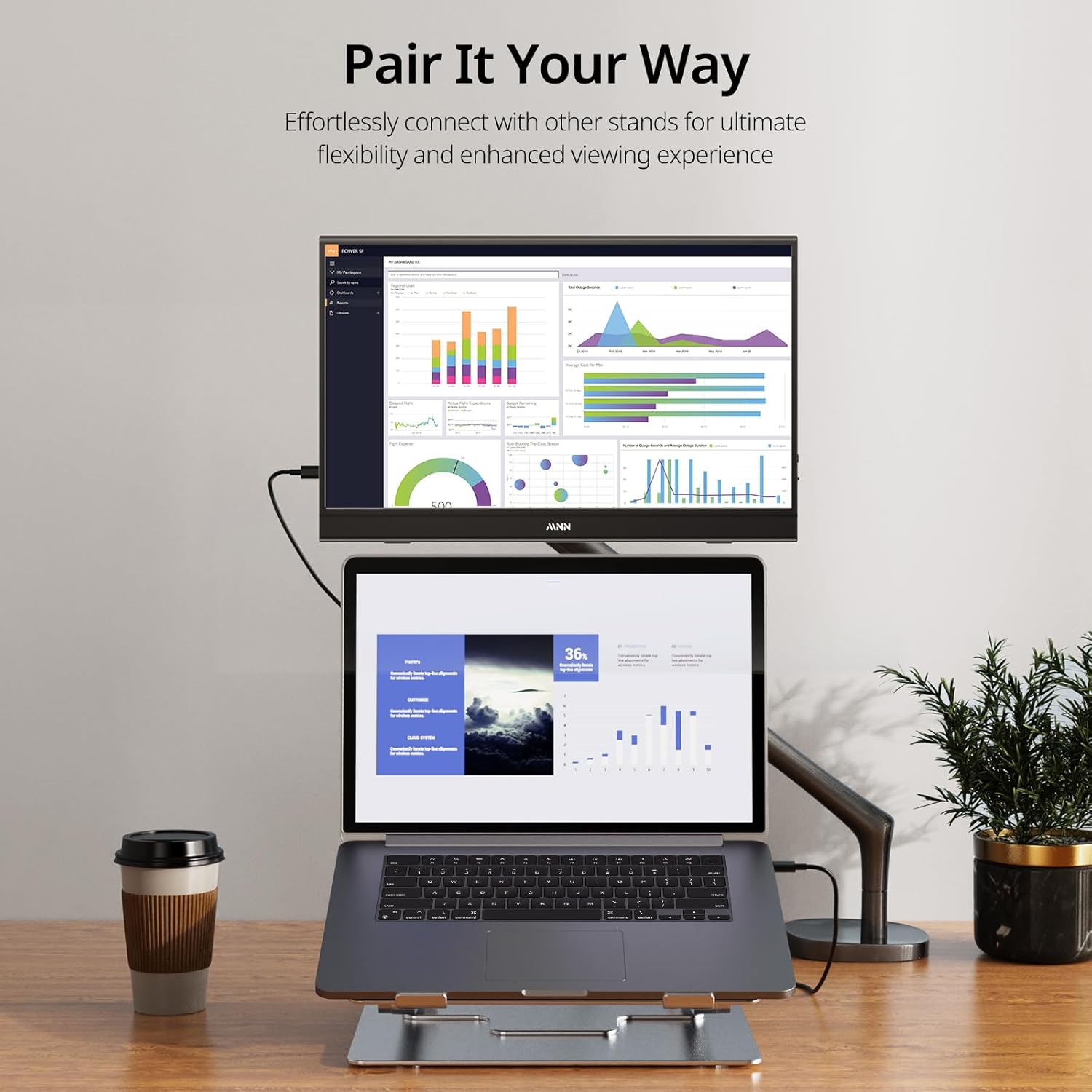 MNN 15.6" Portable Monitor  with Speakers