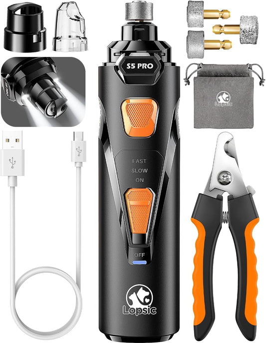 Dog Nail Grinder with LED Lights Trimmer