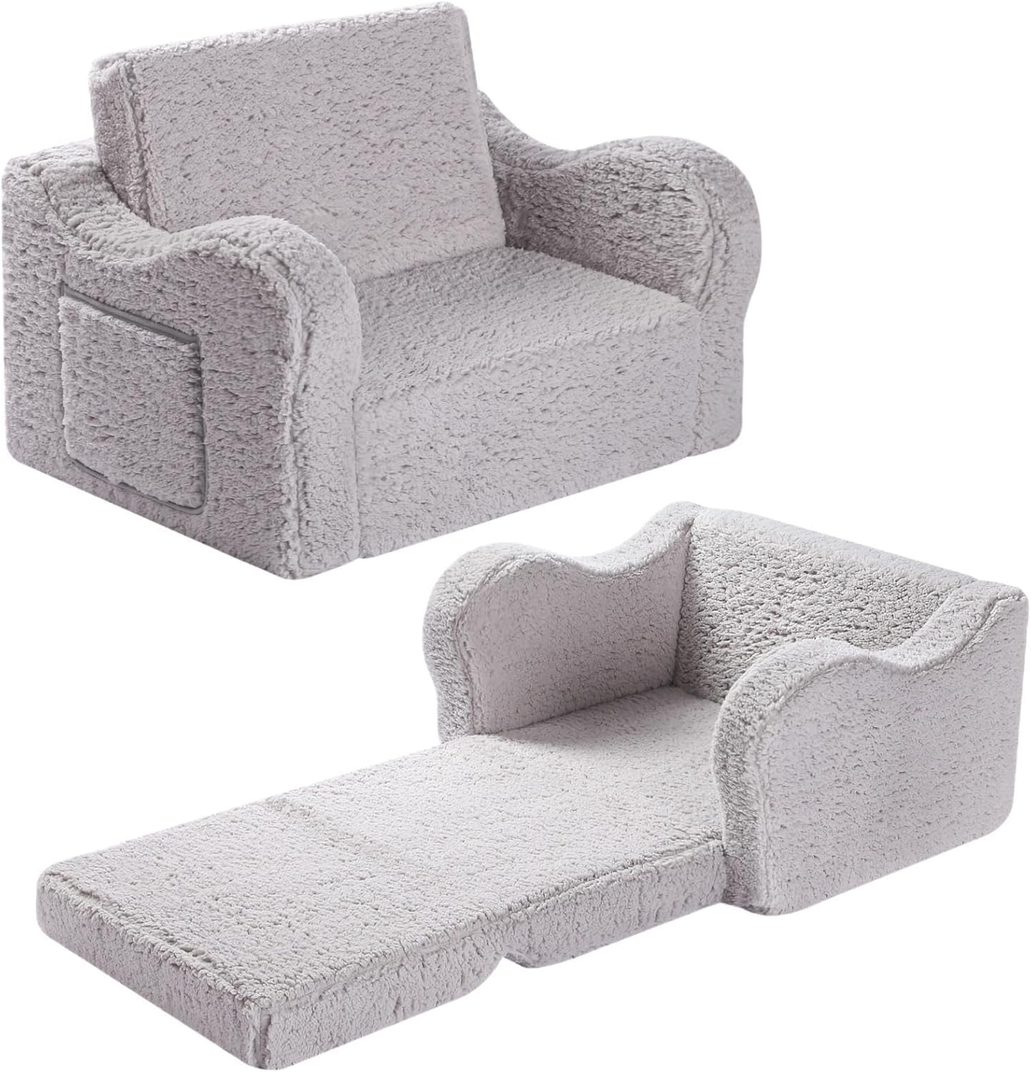 Kids Chairs for Toddle Soft Sherpa Couch Fold Out