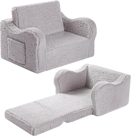 Kids Chairs for Toddle Soft Sherpa Couch Fold Out