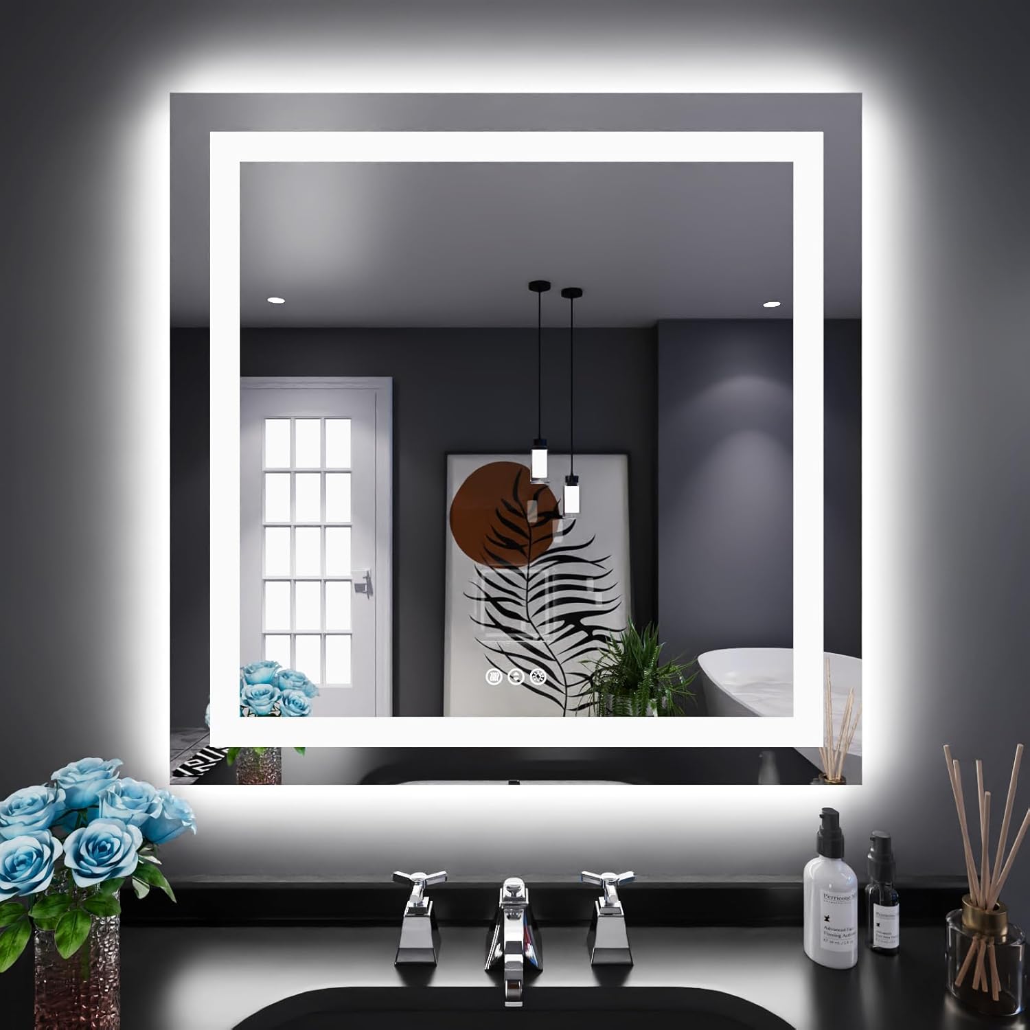 LOAAO 24X32 LED Bathroom Mirror with Lights