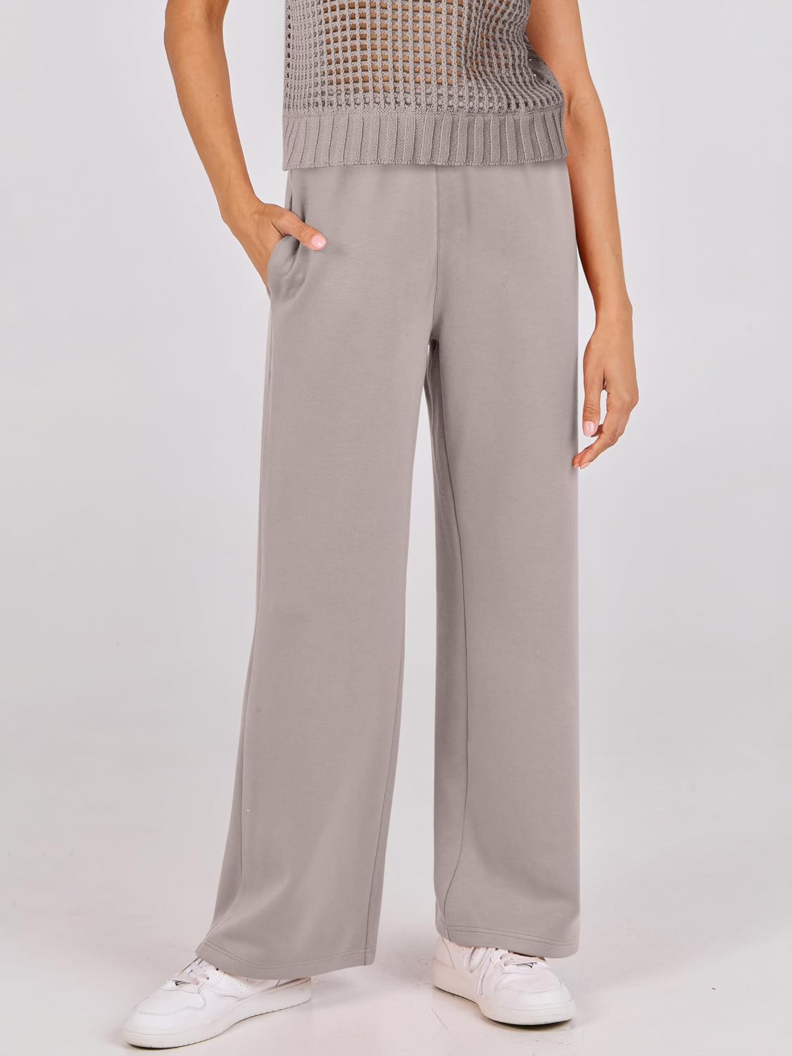 Two Piece Sheer Sweater Pants Set