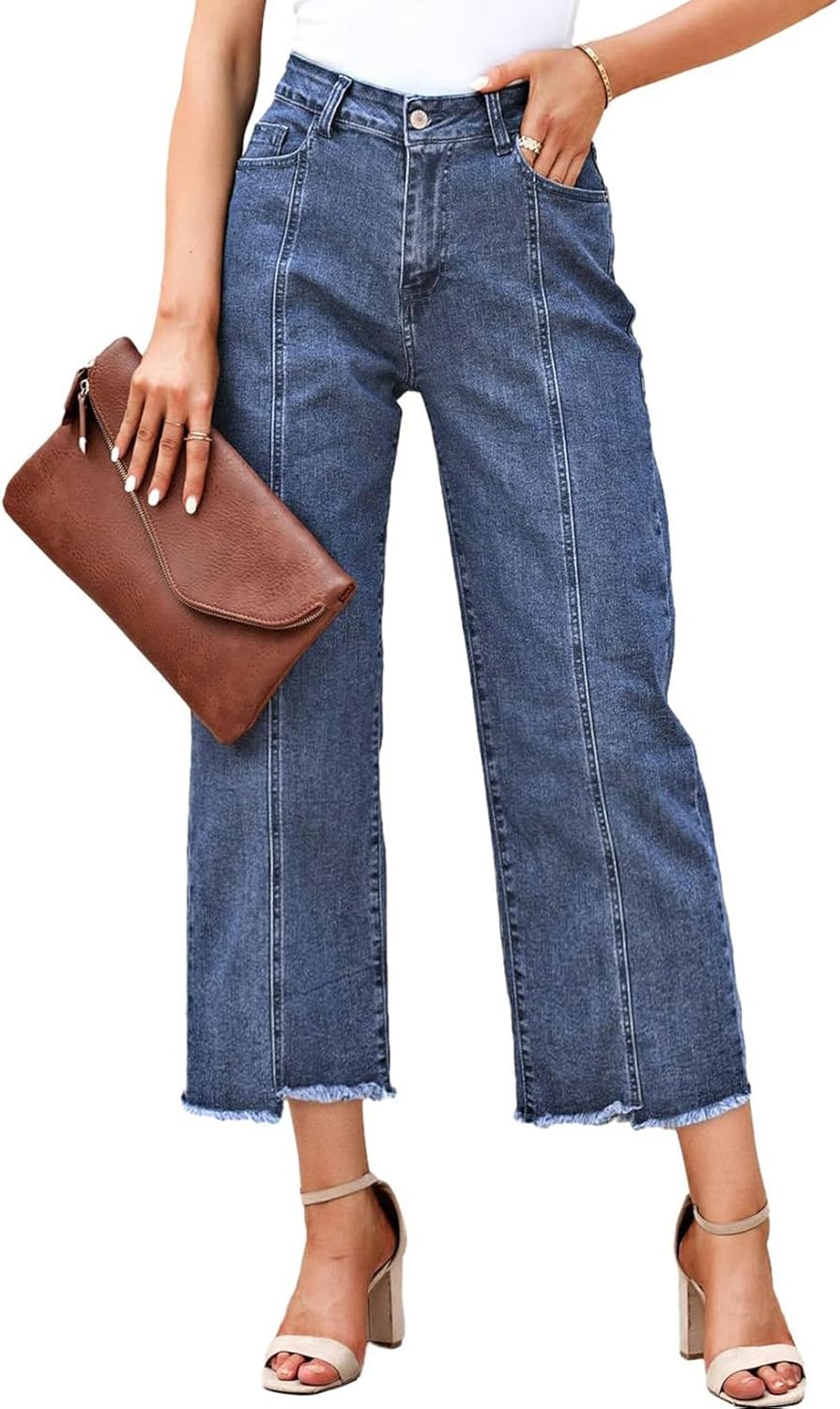 Sidefeel Women's Jeans High Waisted Wide Leg