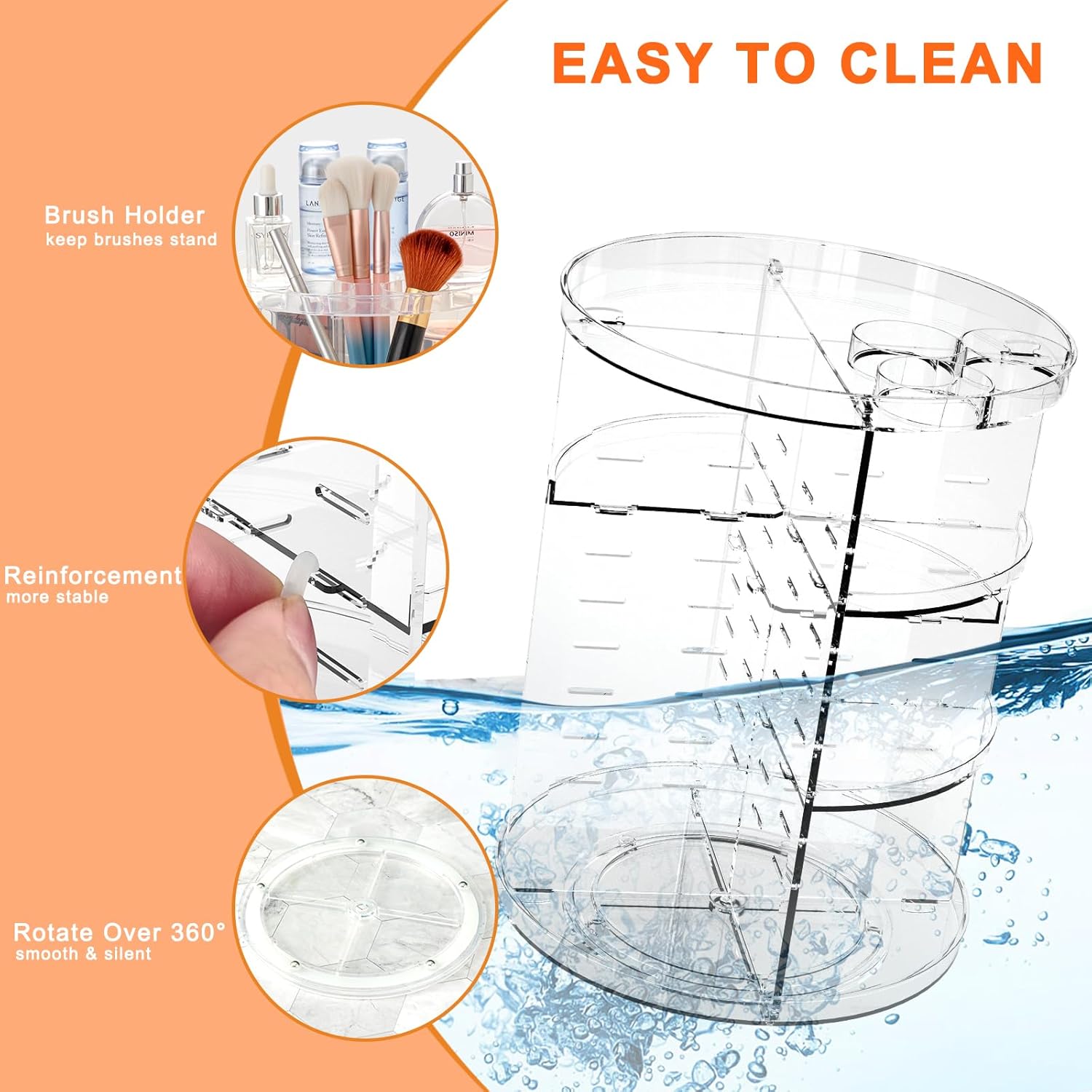 Rotating 8-Layer Makeup Organizer – Skincare