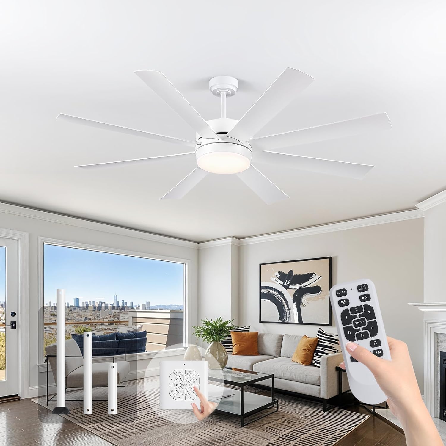 Ceiling Fans with Lights and Remote