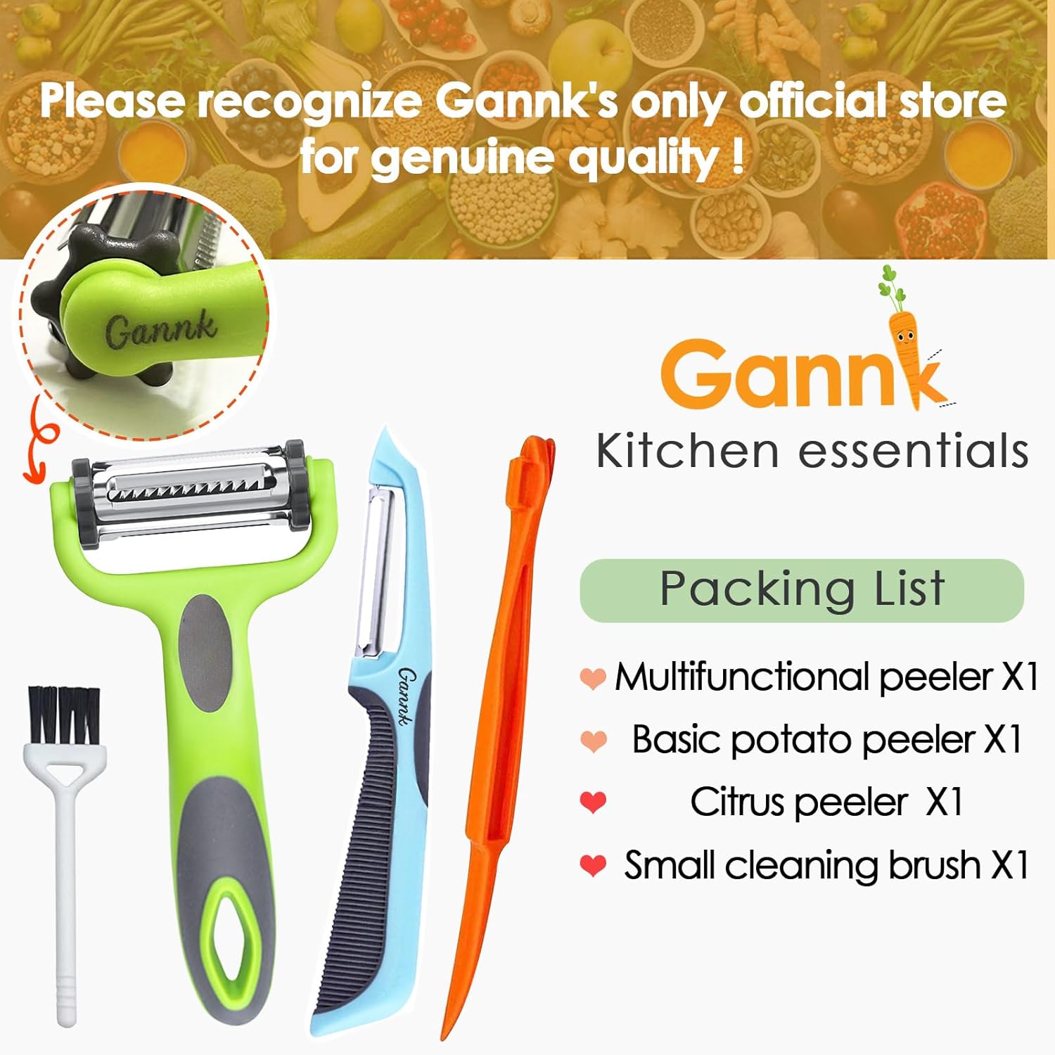 GANNK Potato Apple Vegetable Peelers for Kitchen