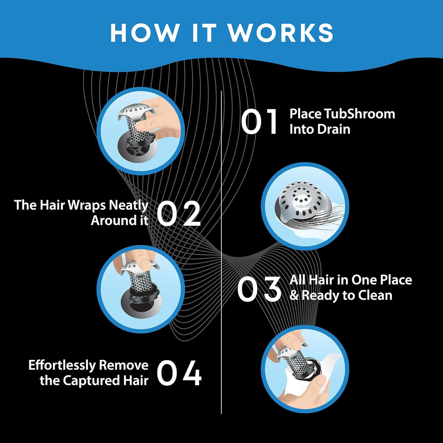 TubShroom Bath Tub Drain Protector Hair