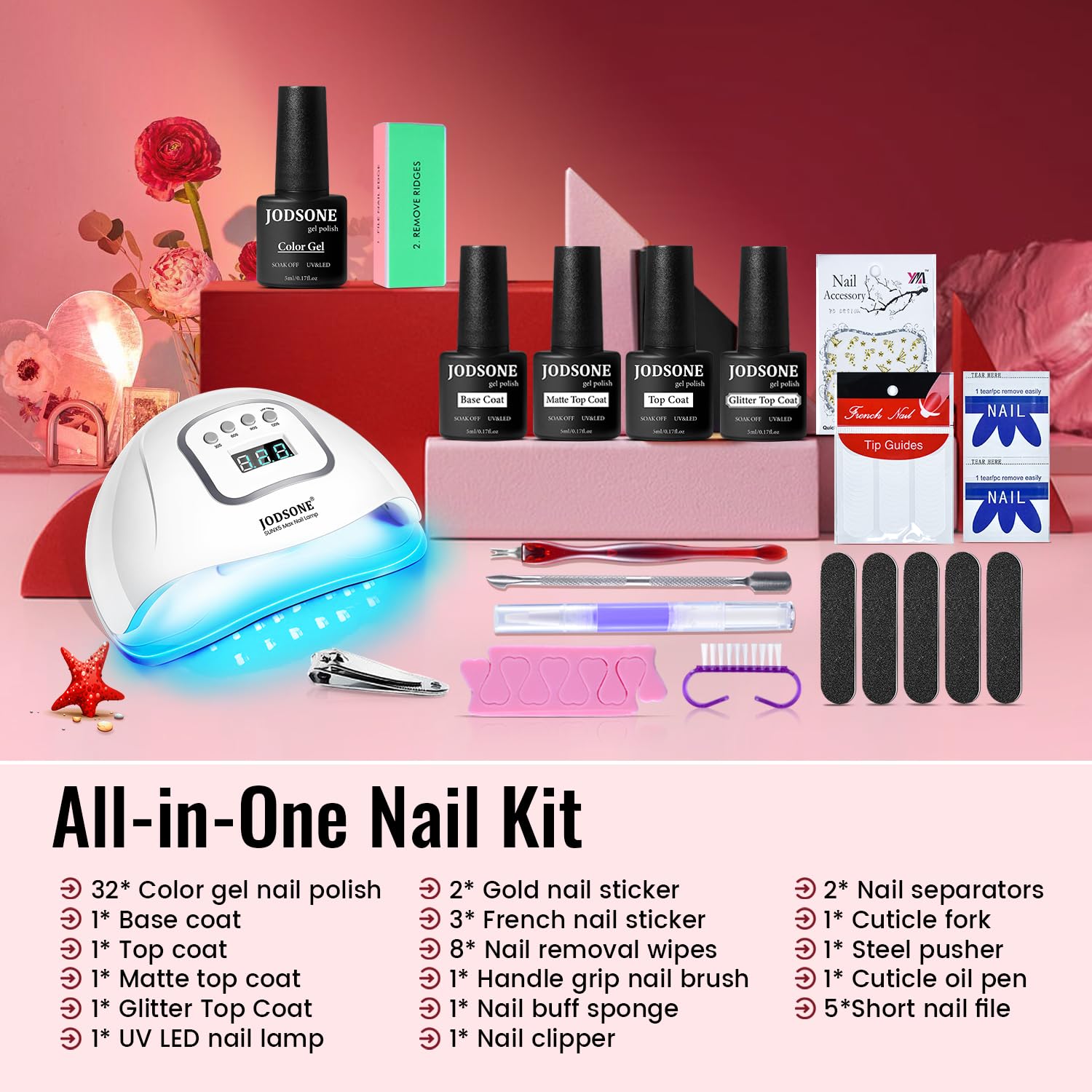 JODSONE Gel Nail Polish Kit with UV Light