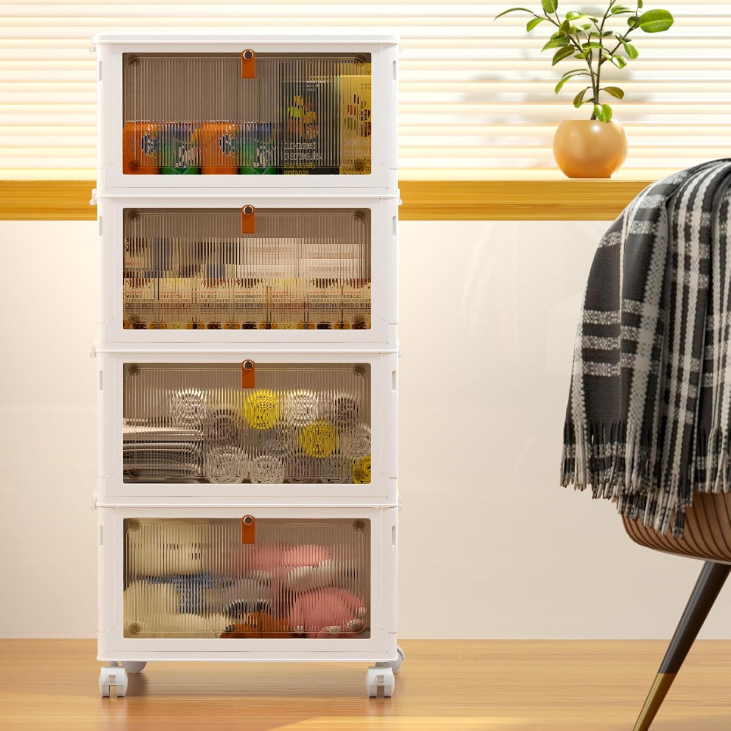 Plastic Storage Bins with Lid  Stackable Storage Containers