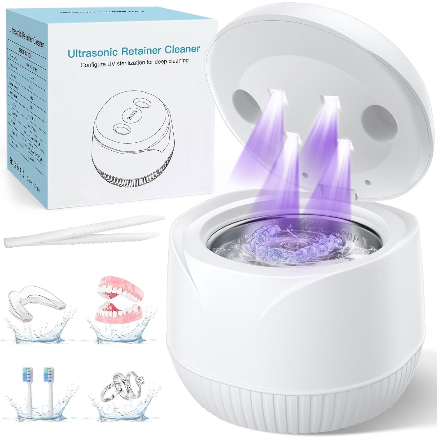 Ultrasonic Retainer Cleaner Machine Dental Cleaning Pod