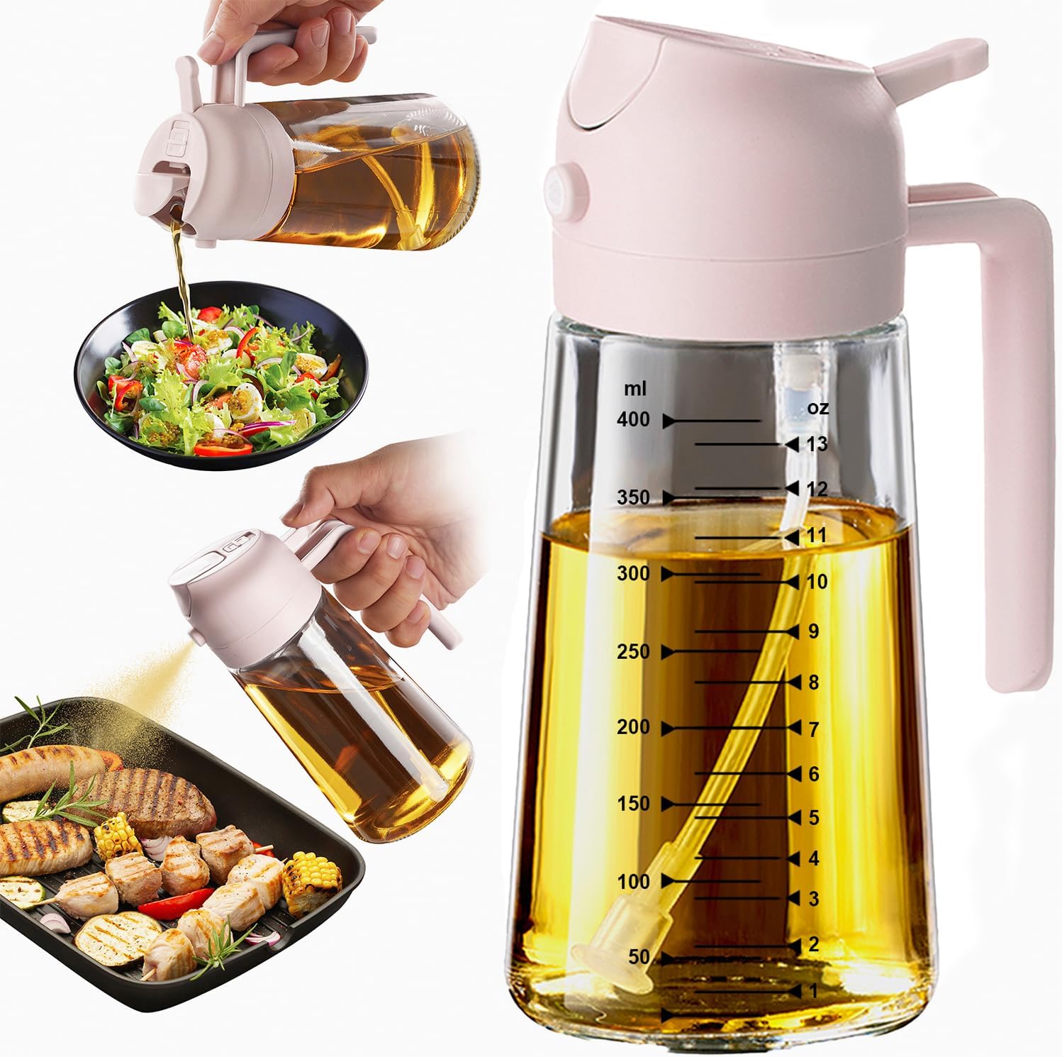 TrendPlain 16oz/470ml Glass Olive Oil Sprayer for Cooking