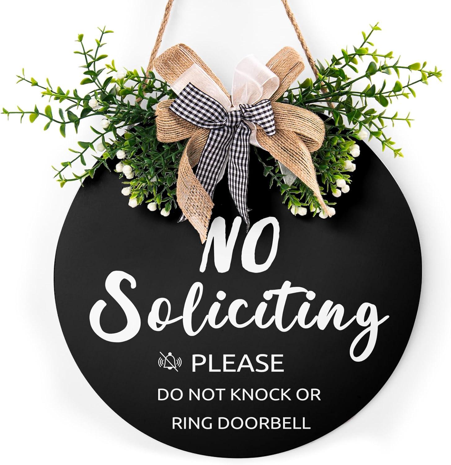 Round Wooden Farmhouse Welcome Door Sign