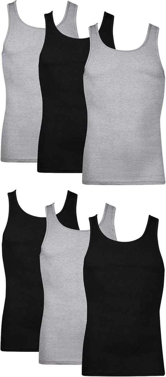 Hanes Men’s Ribbed Tank Undershirts