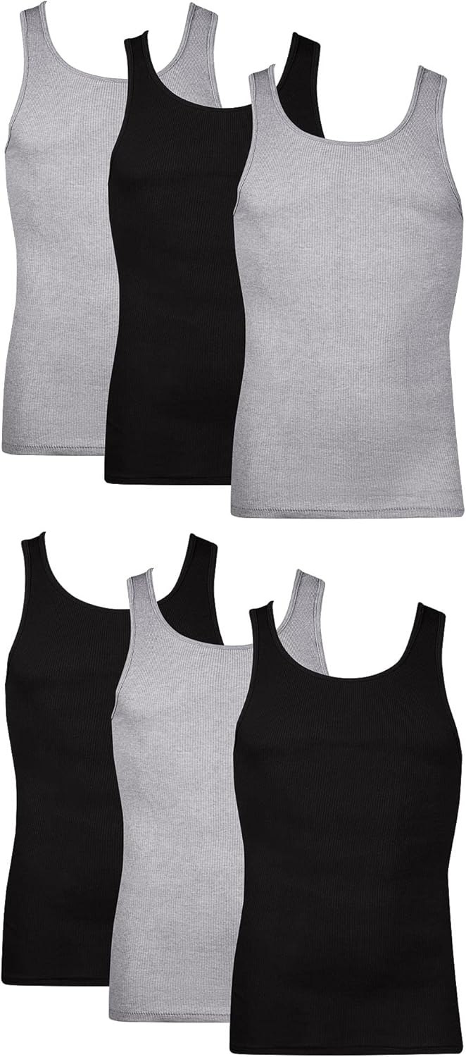 Hanes Men’s Ribbed Tank Undershirts