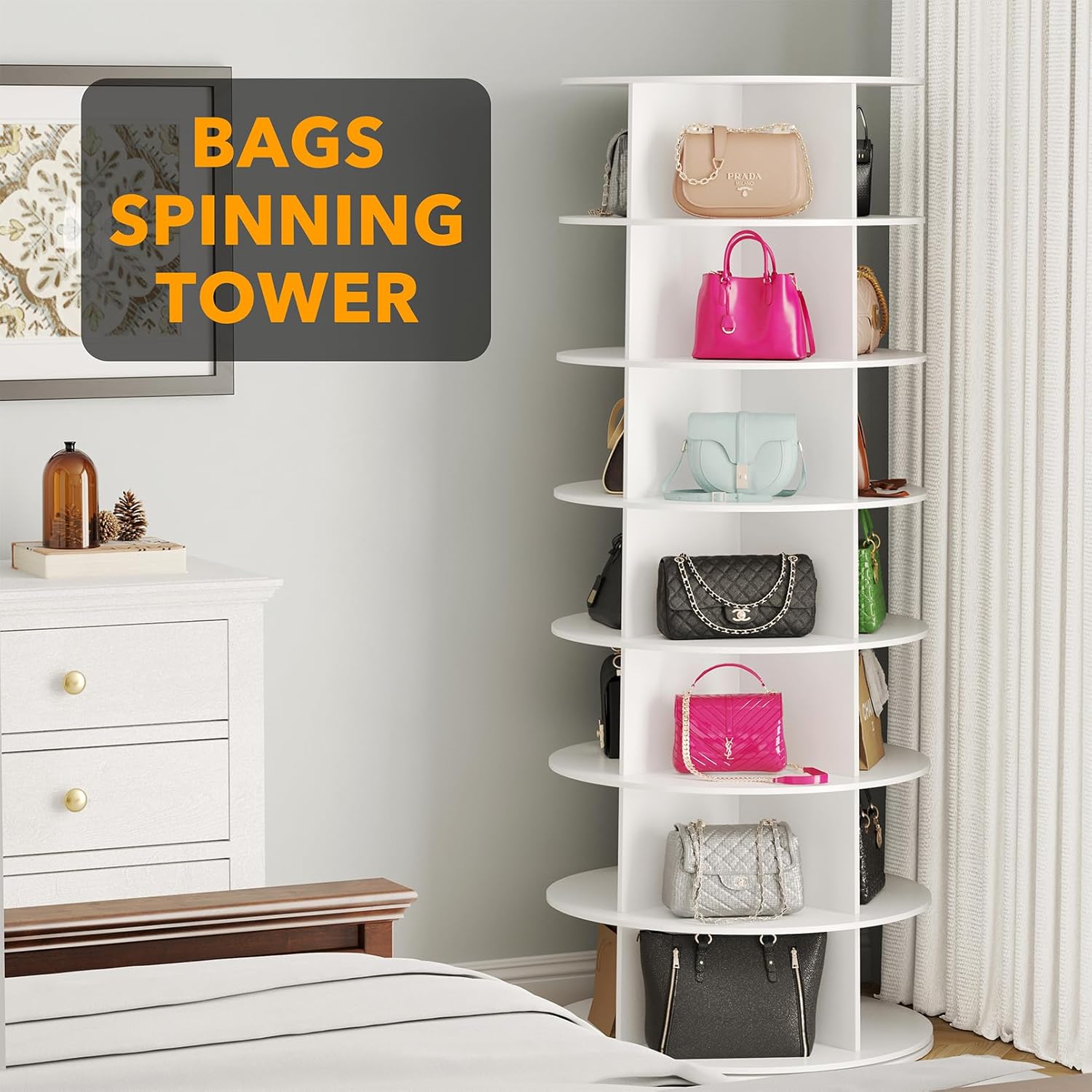 SpaceAid 7 Tier Rotating Shoe Rack Tower