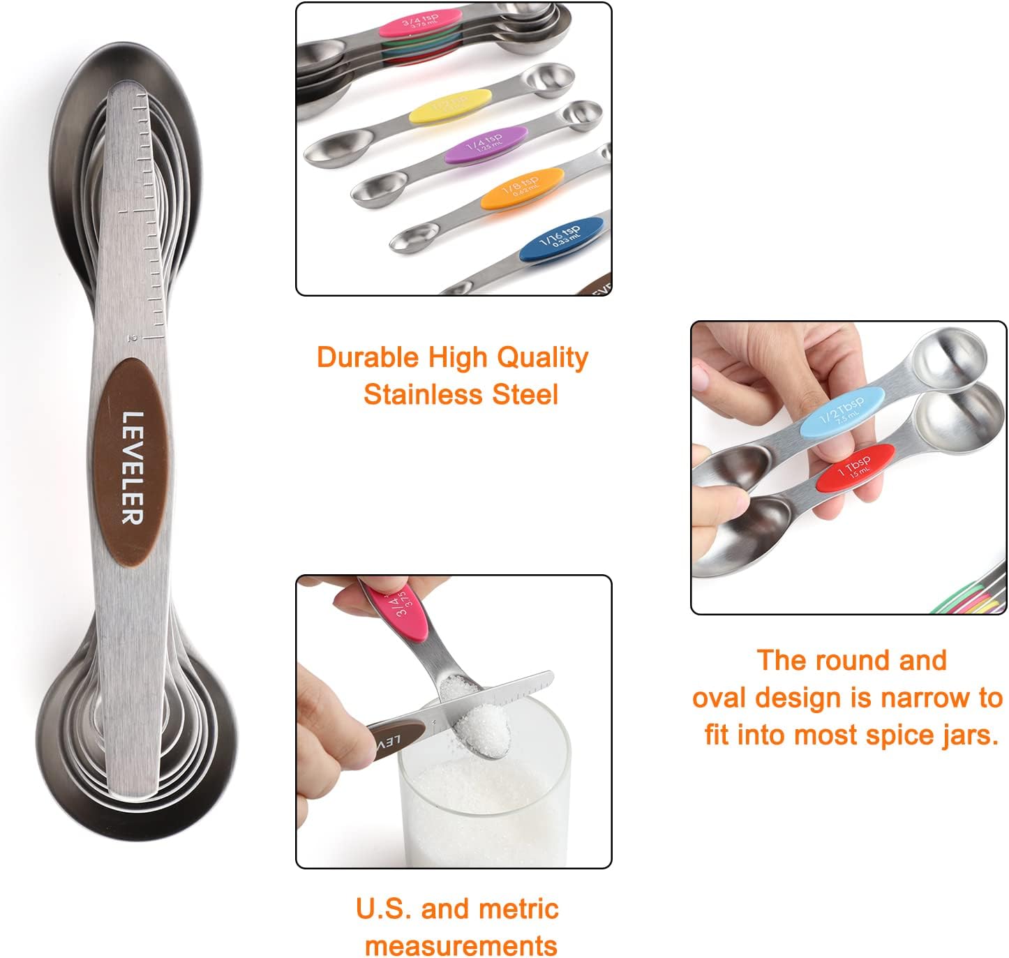 Magnetic Measuring Cups and Spoons Set