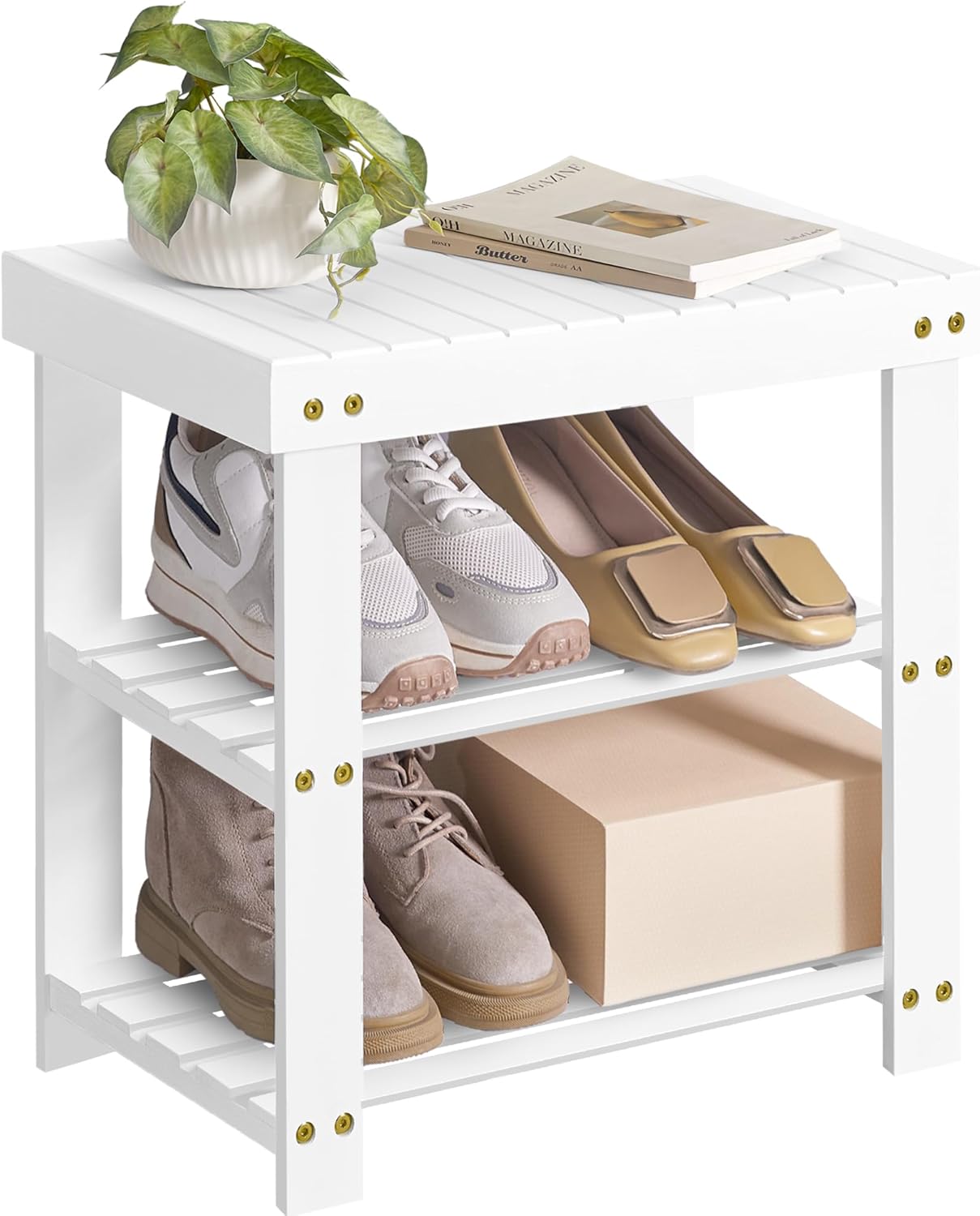 SONGMICS Shoe Rack Bench for Home