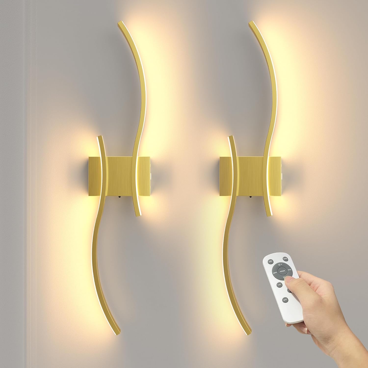 NIORSUN Battery Operated Wall Lights with Remote