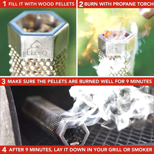 Premium Pellet Smoker Tube of Billowing Smoke