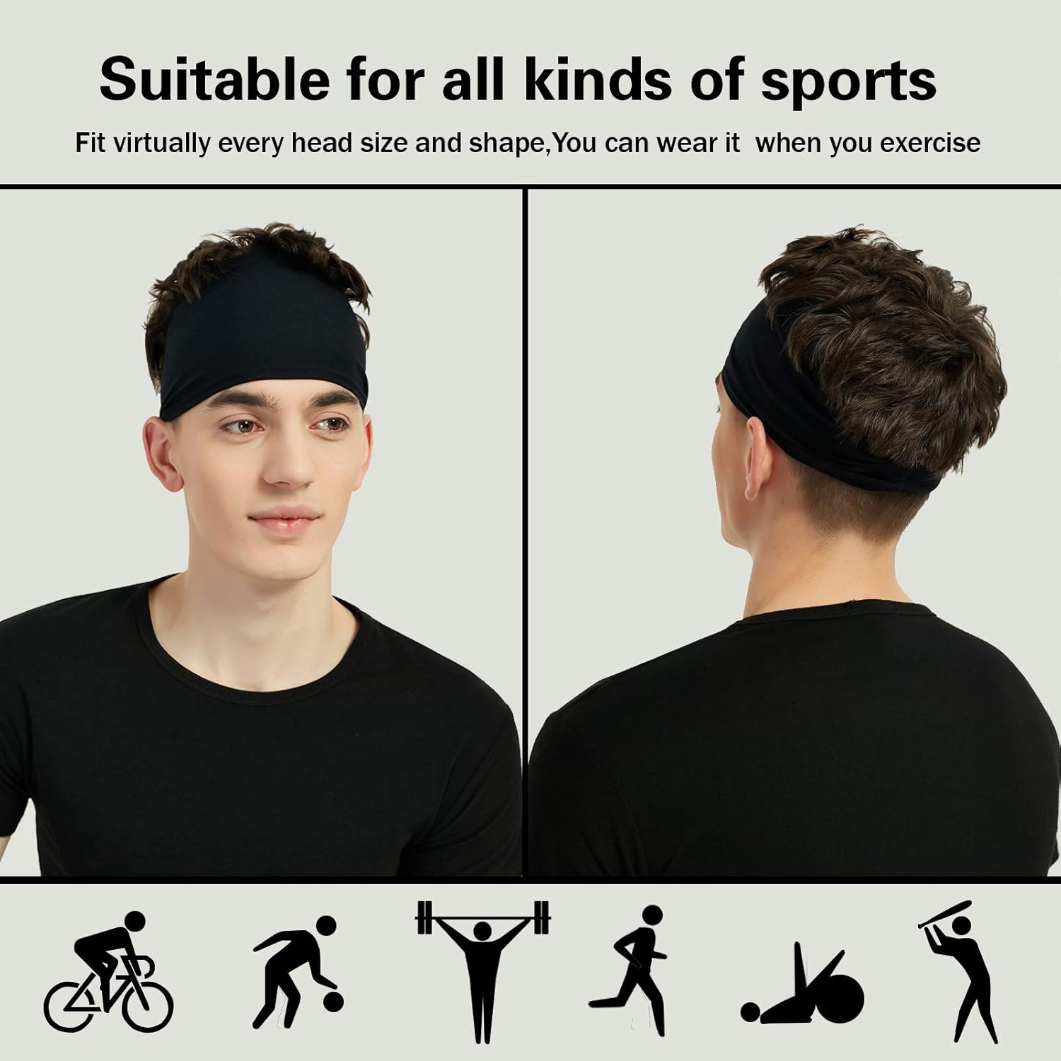 Sports Headbands for Men (5 Pack)