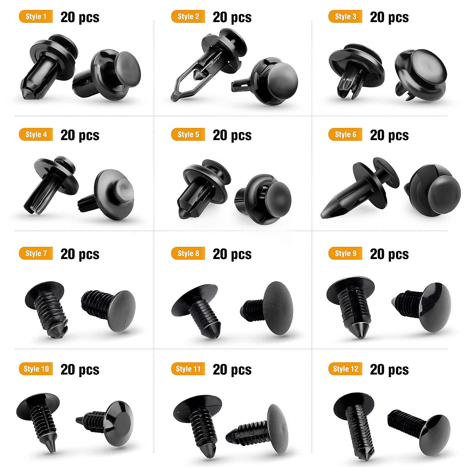 GOOACC 240PCS Car Retainer Clips Set