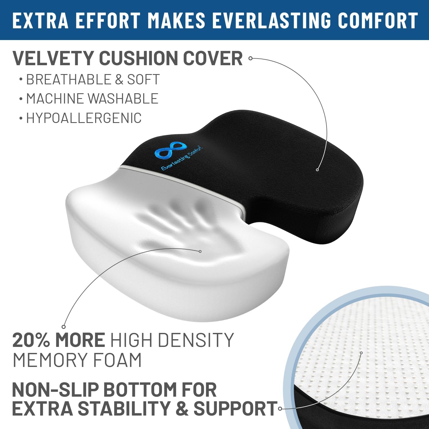 Everlasting Comfort Memory Foam Seat Cushion