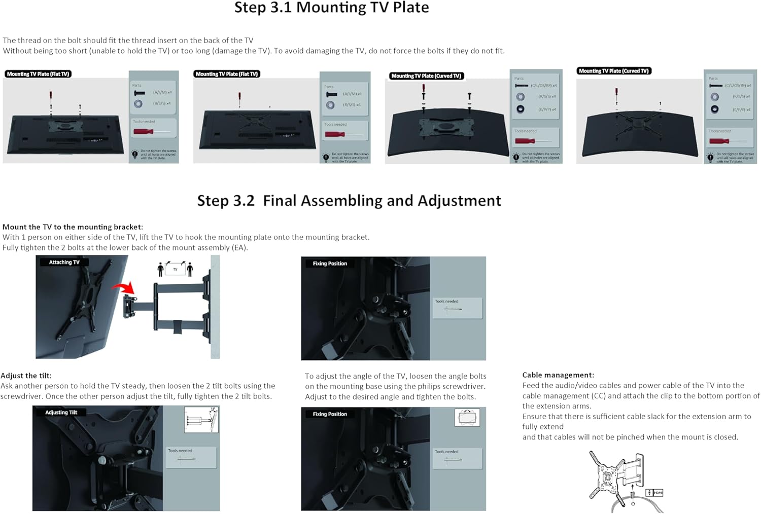 Full Motion Articulating TV Monitor Wall Mount