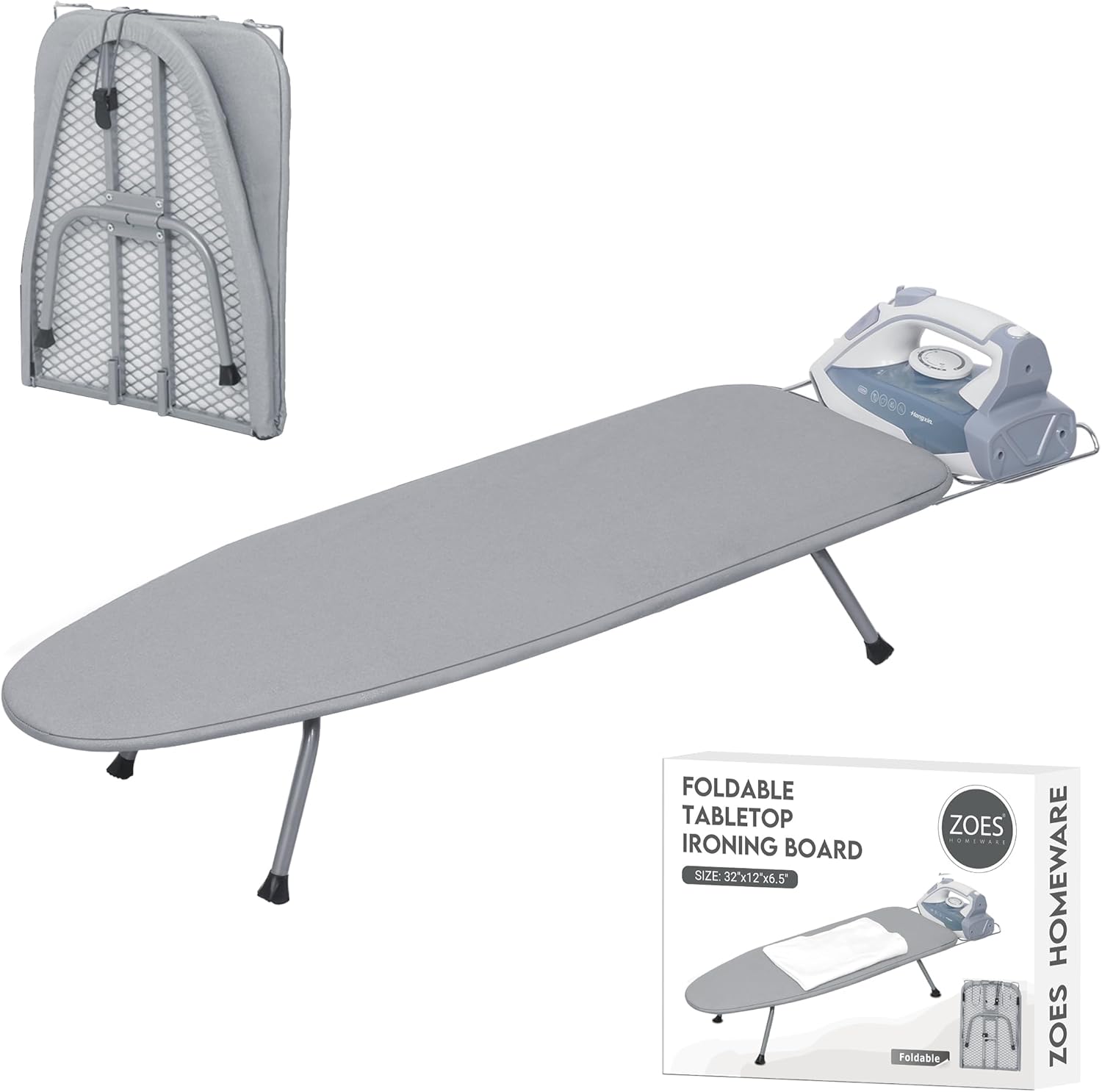 Metal Mesh Panel Tabletop Ironing Board